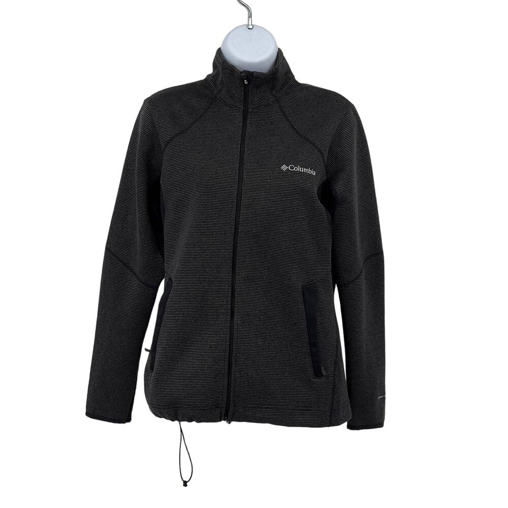Columbia Omni Heat Wicking Jacket Women's Small Gray & Black Full Zip Stretchy